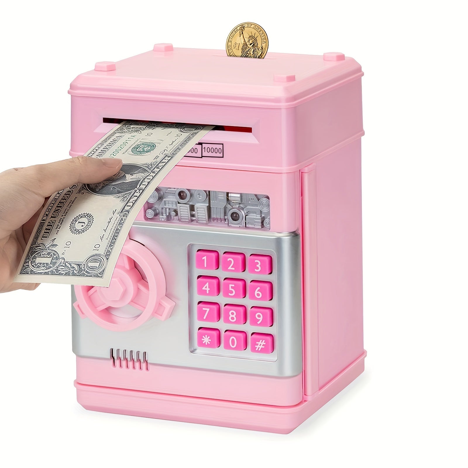 Electronic savings box with code