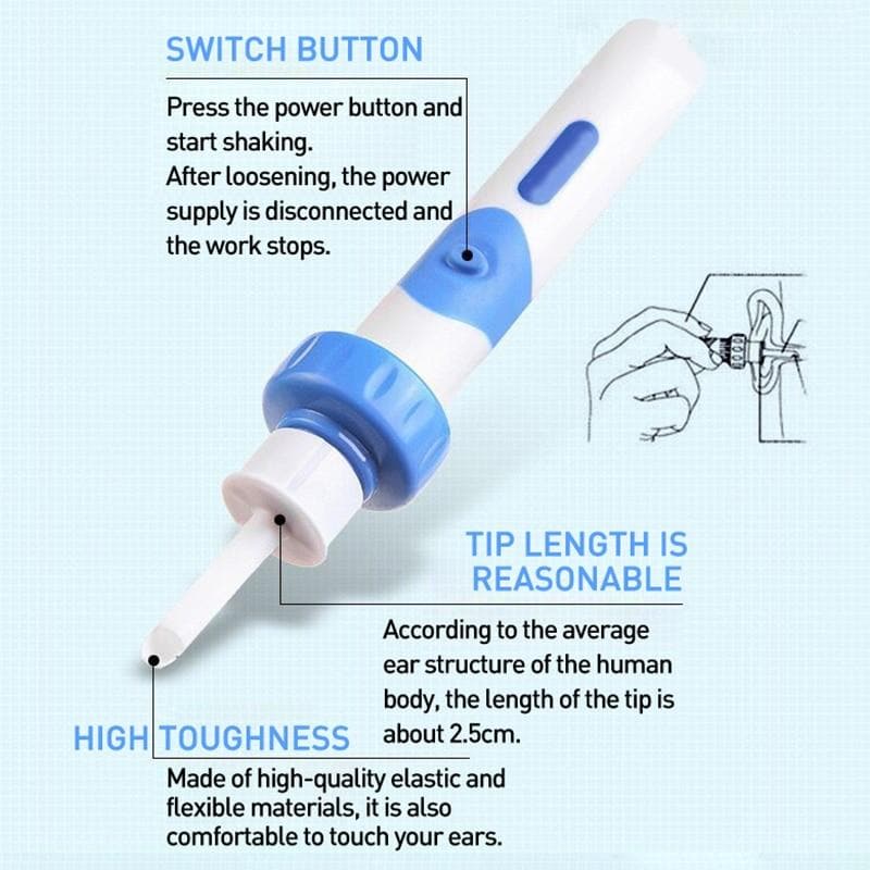 Ear cleaner with vibration and vacuum – safe for children