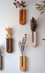 Wood Wall Vases in Rustic Decor for Dried Flowers