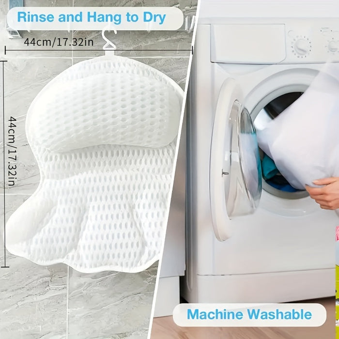 Ergonomic Bath Pillow with Neck Support – Mesh Material