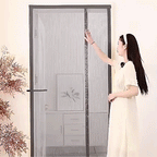 Magnetic fly screen door with automatic closure