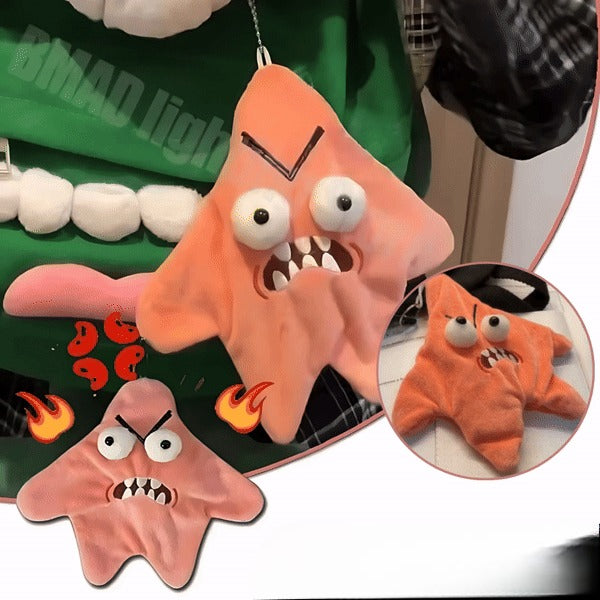 Plush Keychain with Angry Starfish Design