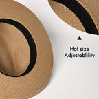 Panama sun hat with wide brim made of paper fiber