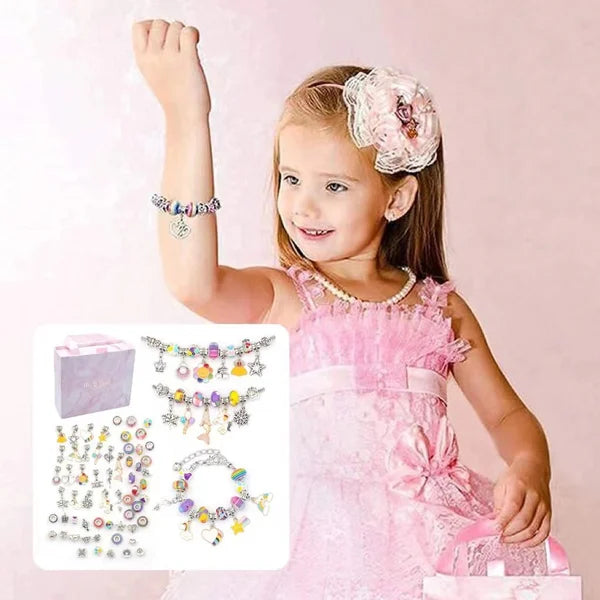 Bracelet Craft Kit with Colorful Beads and Charms