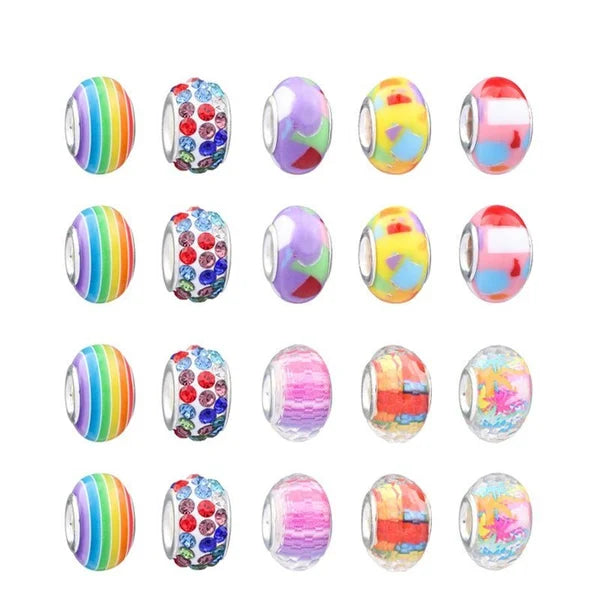 Bracelet Craft Kit with Colorful Beads and Charms