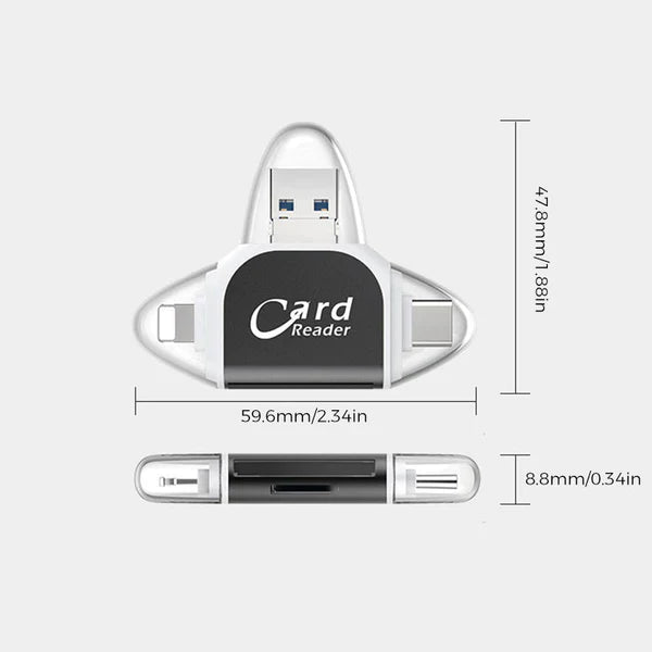 4-in-1 Universal Card Reader for SD and MicroSD Cards