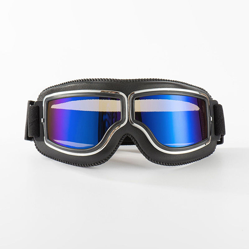 Vintage motorcycle goggles with adjustable elastic band