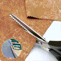 Serrated Scissors with Toothed Blade for Fabric and Crafting