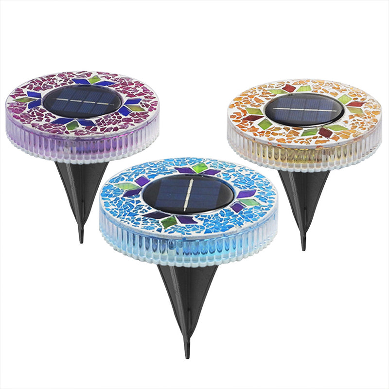 Solar Gartenleuchten mit Mosaikglas 6 LEDs
