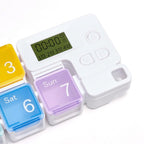 Digitale Pillendose mit Timer, 4 Alarme, grosse Tasten, 3–15 Fächer