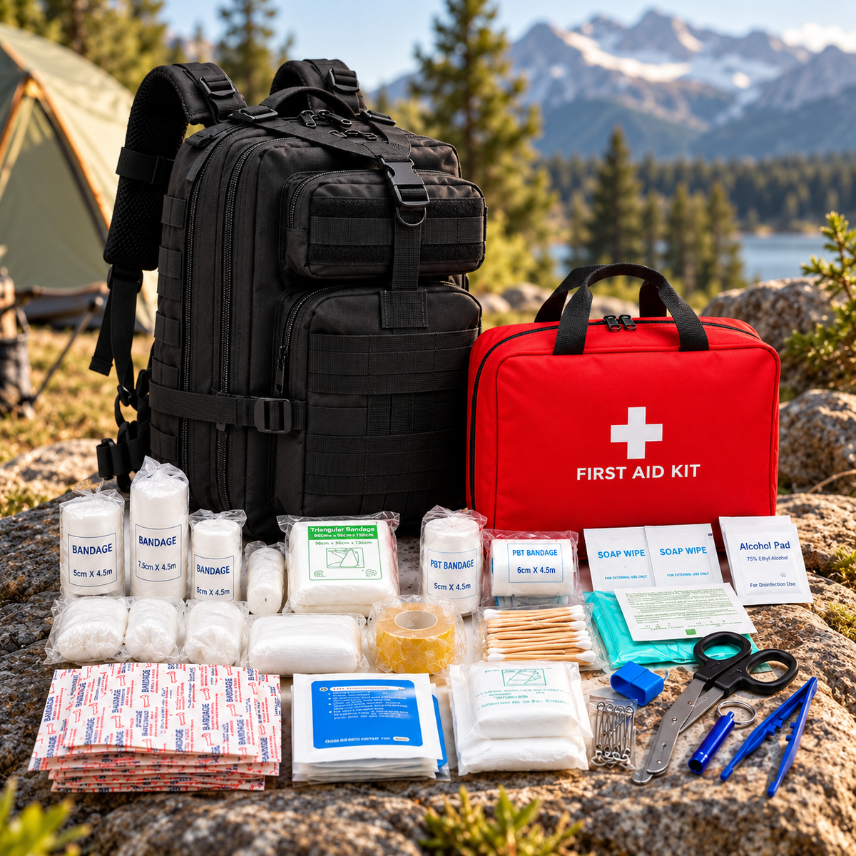 Notfallrucksack 20L mit Erste-Hilfe-Set und Zubehör