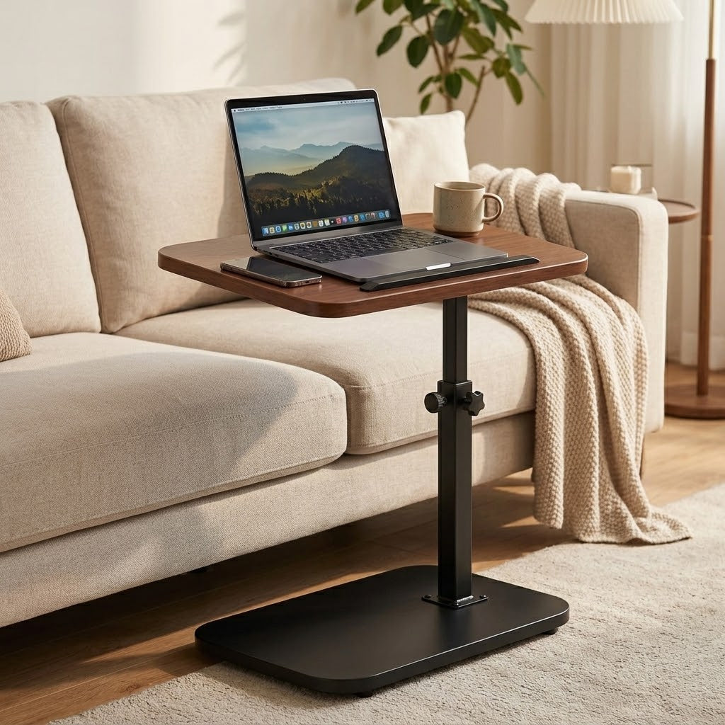 Height-adjustable laptop table 45–80 cm with 360° rotating tabletop, 40 × 30 cm