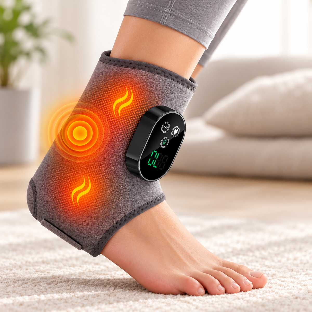 Fußwärmemassagegerät mit Vibration und 6 Heizstufen