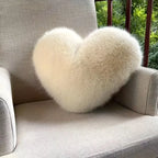 Heart-shaped soft faux fur pillow – decorative heart-shaped pillow cm