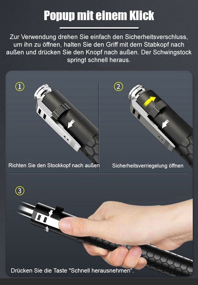 Telescopic Steel Baton Extendable with Push Button