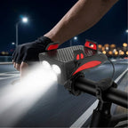 4-in-1 Fahrradlampe mit Handyhalterung, Powerbank und Hupe – USB aufladbar, IPX4