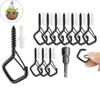 Stainless steel hook set with safety lock for string lights