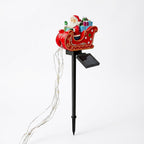 Solar-Gartenstecker Weihnachtsmann im Schlitten oder Rentier – mit funkelndem LED-Lichterschweif