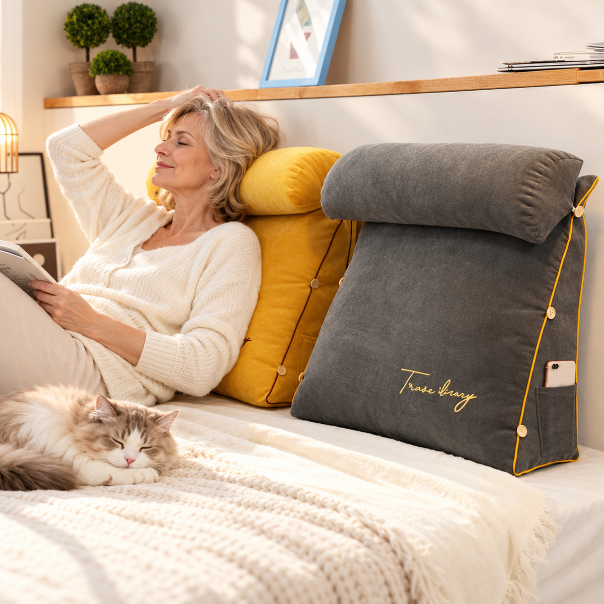 Rückenstützkissen Keilform ergonomisch – Stützkissen für Bett und Sofa
