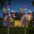 Solar butterfly light with color-changing LEDs