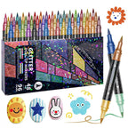 Glitter Felt Tip Pens Double-Ended – 2 Tips per Pen