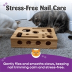 Wooden cat puzzle box – Activity with treats & natural claw care