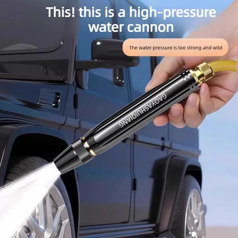 High-pressure spray gun with booster nozzle for car and garden