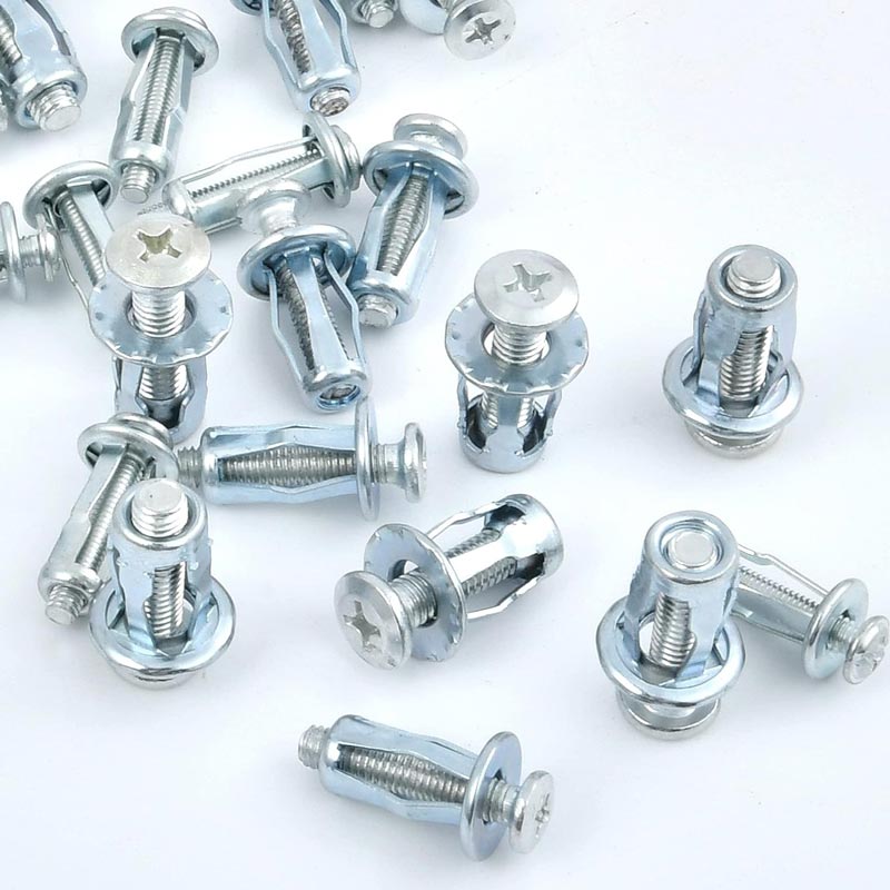 Zinc-plated expansion pin set with flower expansion nut