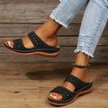 Orthopedic wedge sandals with arch support