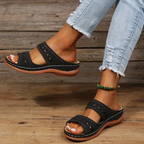 Orthopedic wedge sandals with arch support