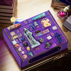 Kristall-Adventskalender mit 31 Edelsteinen und Hexenfigur