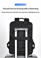 Leather backpack with USB charging port for 15.6-inch laptop