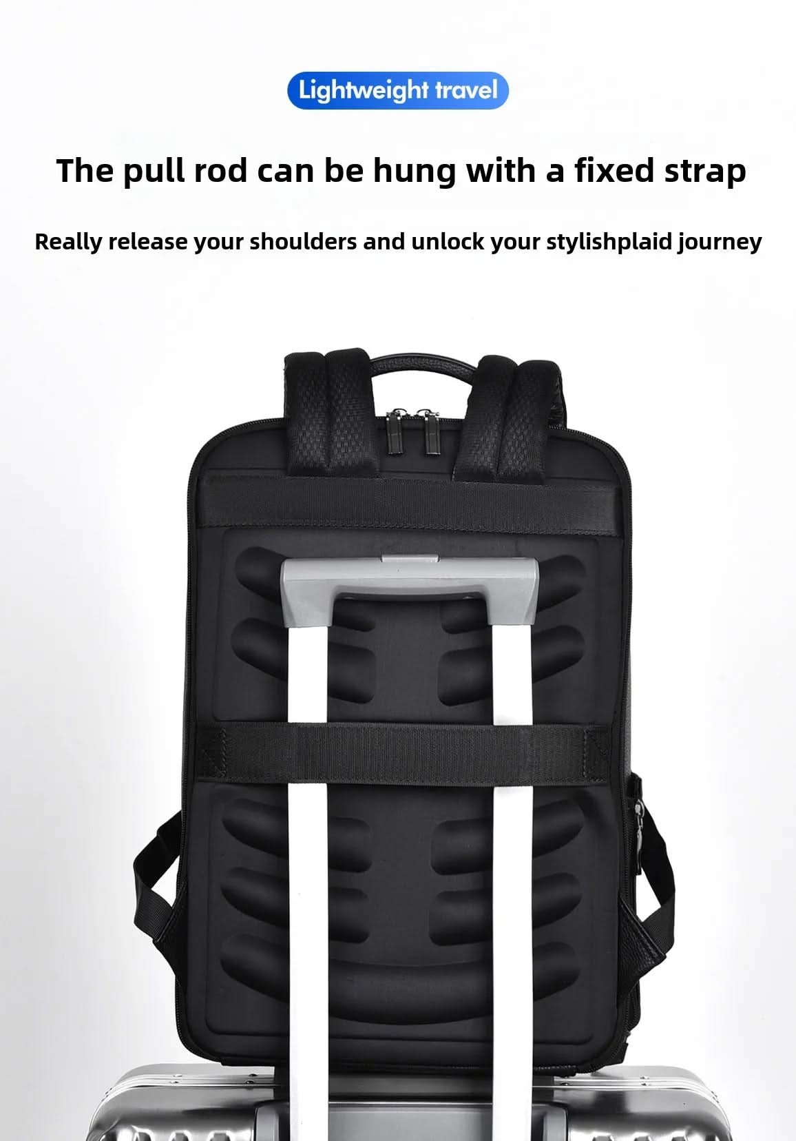 Leather backpack with USB charging port for 15.6-inch laptop