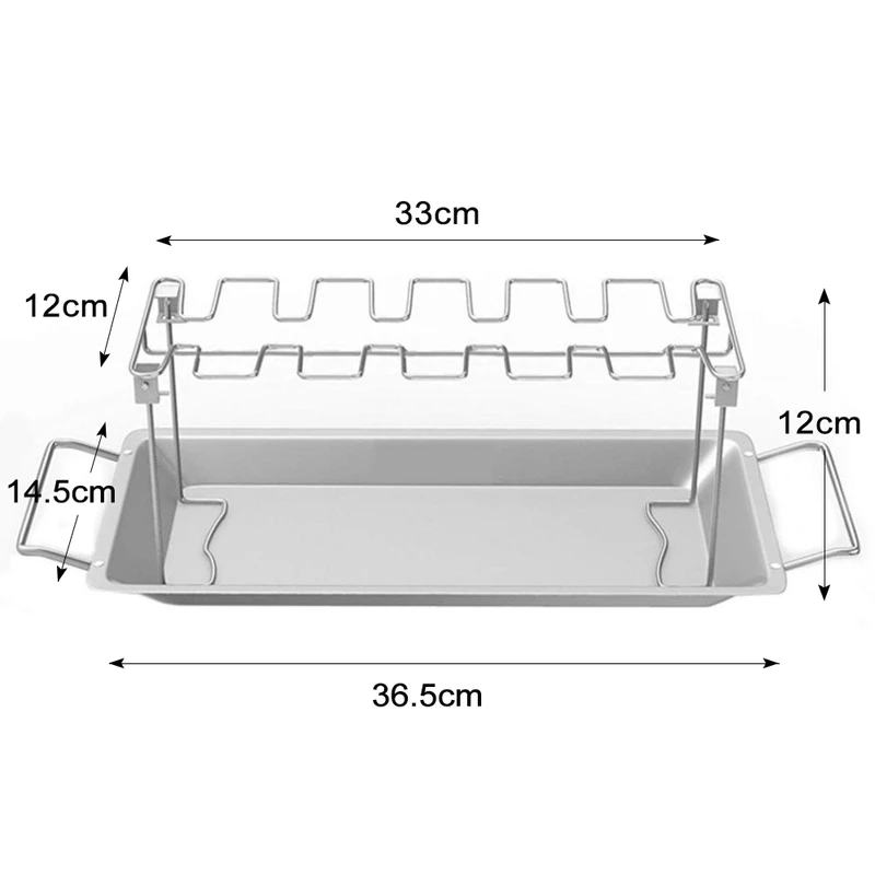 Hähnchenschenkel-Halter Edelstahl mit Auffangschale