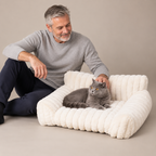 Plush pet bed in sofa design – Cozy retreat for cats & dogs