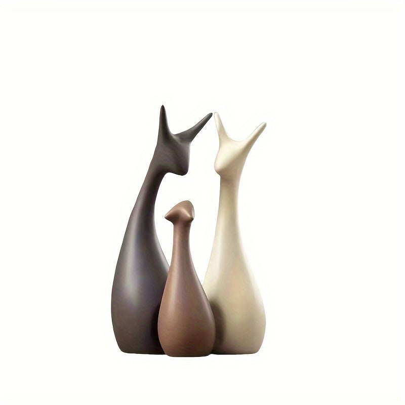 Ceramic Deer Figurine Set – Modern Decor for Living Area