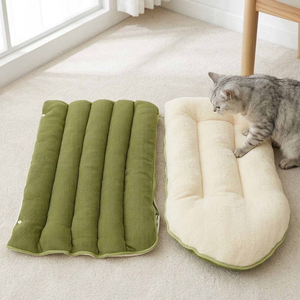 2-in-1 Kuschelhöhle mit Kuppeldach für kleine Hunde & Katzen – abnehmbar, rutschfest, 2 Größen