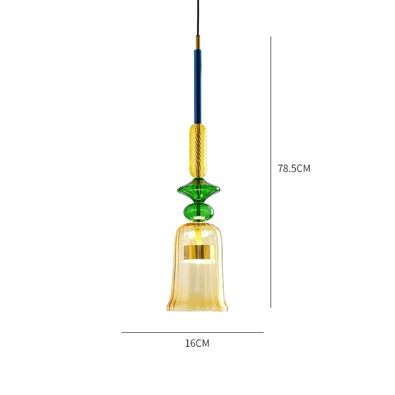 Colorful pendant light with glass shade – Living room & dining room