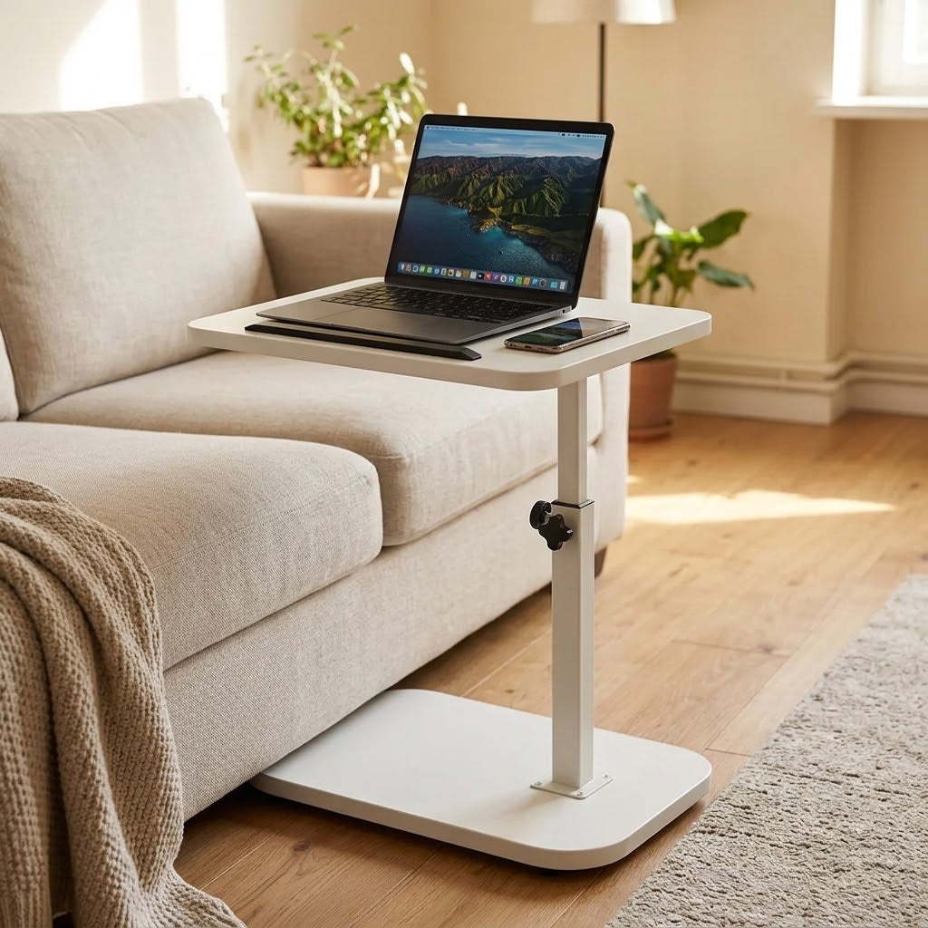 Height-adjustable laptop table 45–80 cm with 360° rotating tabletop, 40 × 30 cm