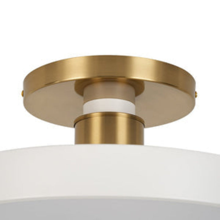 Round LED ceiling light with brass fitting, Ø 30 cm