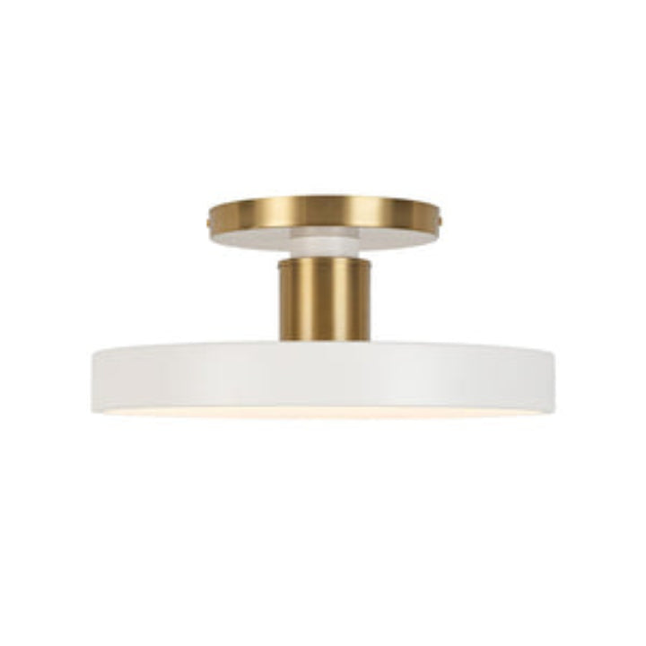 Round LED ceiling light with brass fitting, Ø 30 cm