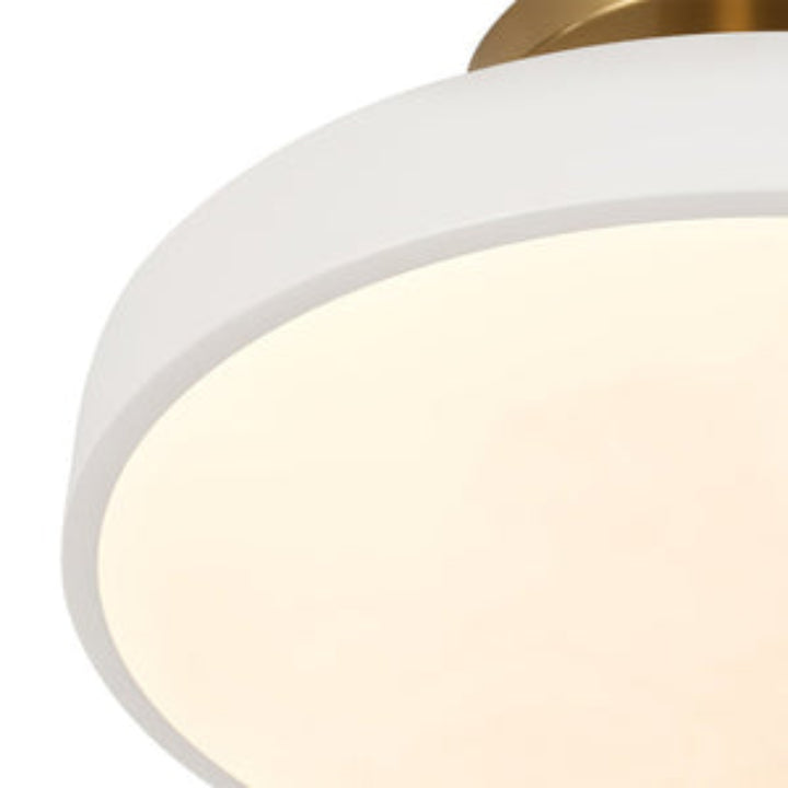 Round LED ceiling light with brass fitting, Ø 30 cm