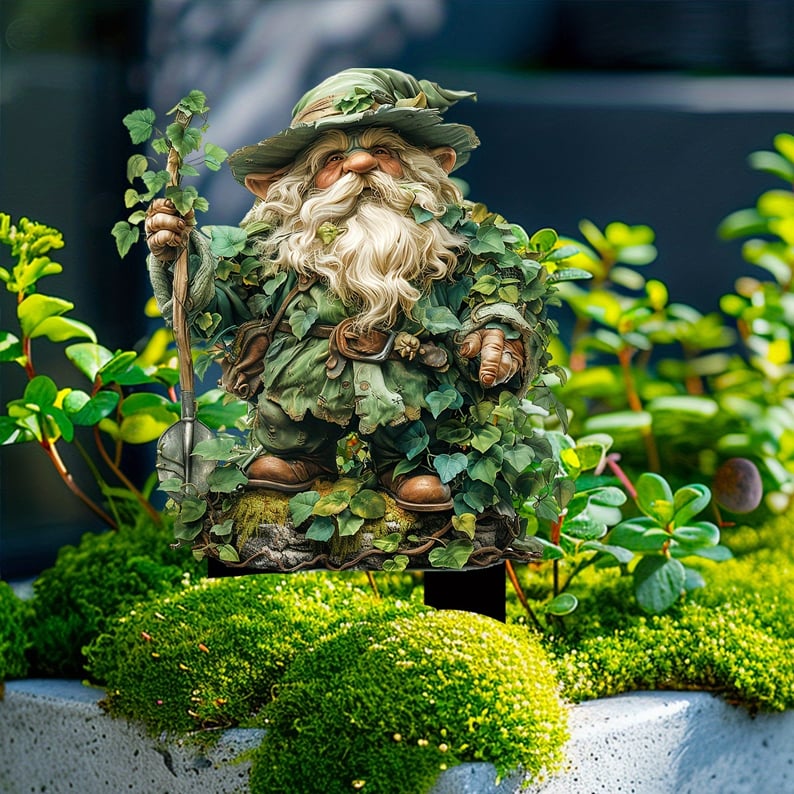 Garden Stake Forest Spirit with Natural Motif made of Acrylic