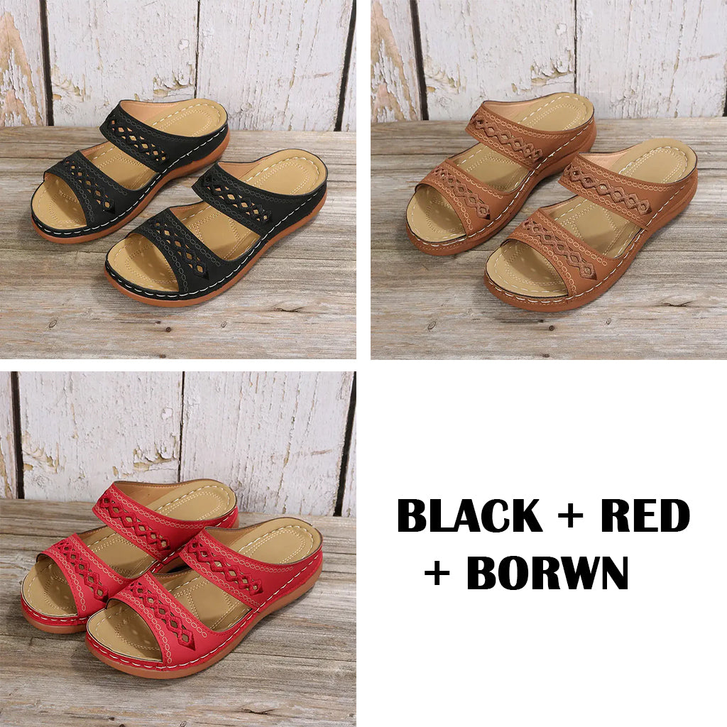 Orthopädische Keilsandalen mit Fußgewölbestütze