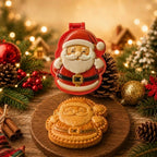 Christmas cookie & mini pie embossing mold with flip-open design - 3D motifs, 8 designs