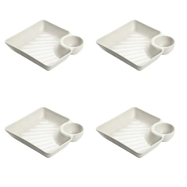 Servierteller mit Saucen-Fach