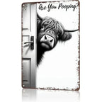 Funny Metal Bathroom Sign – Smiles Included