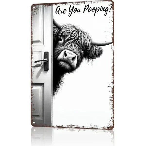 Funny Metal Bathroom Sign – Smiles Included