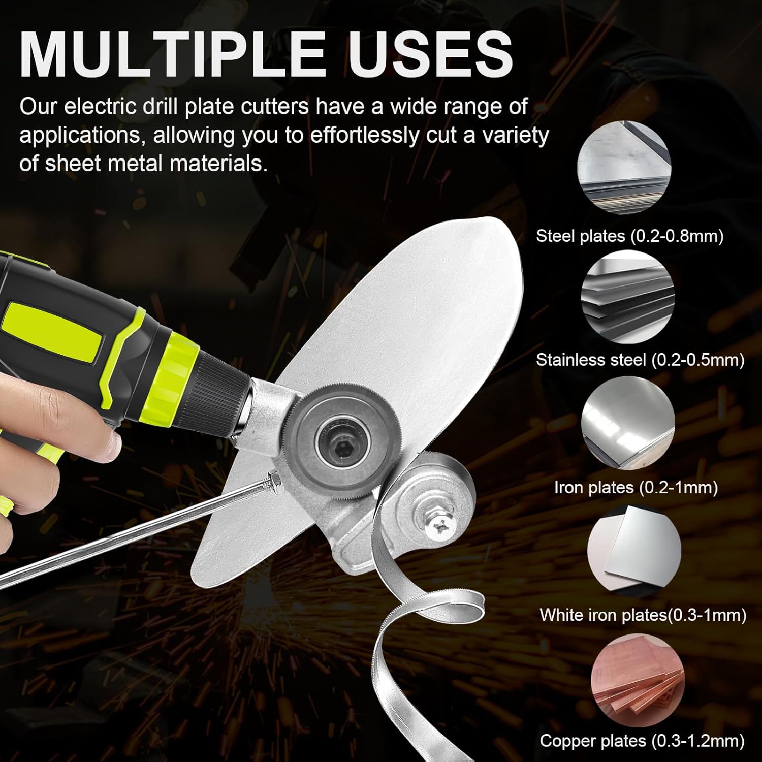 Drill Attachment Metal Cutter with Protective Cover & Cutting Disc