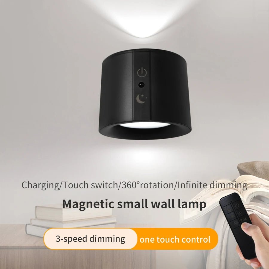 LED wall light with remote control and magnetic base